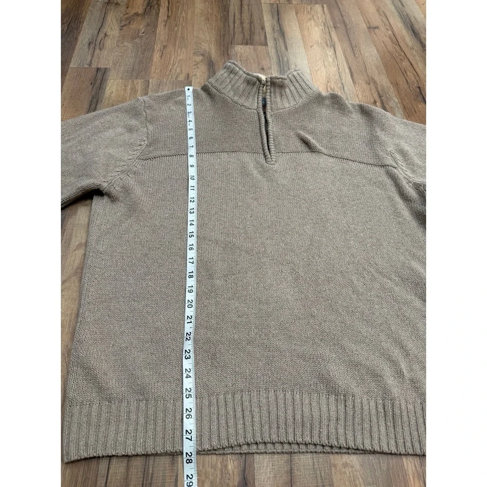 Oscar De La Renta Sweater XXL‎ Sherpa Lined Quarter Zip Beige Knit